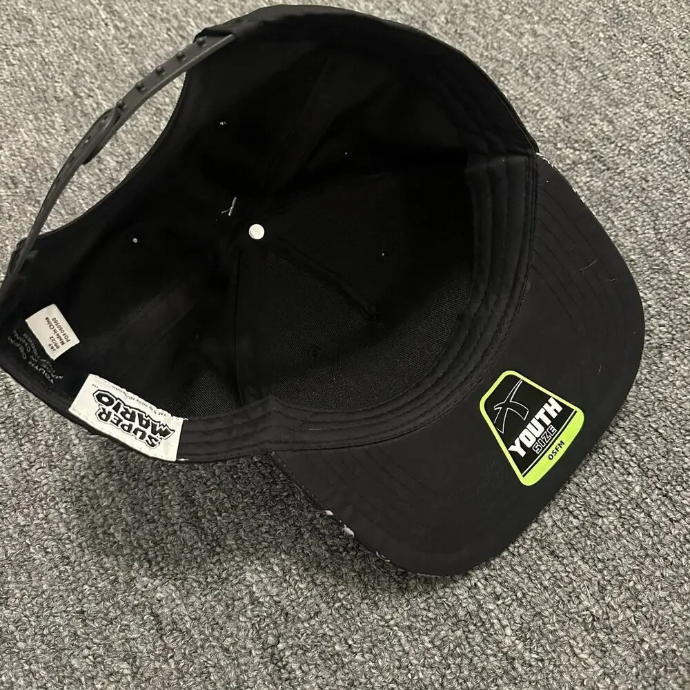 Super Mario Nintendo Baseball Cap Black Youth OSFM Snapback Flat Brim